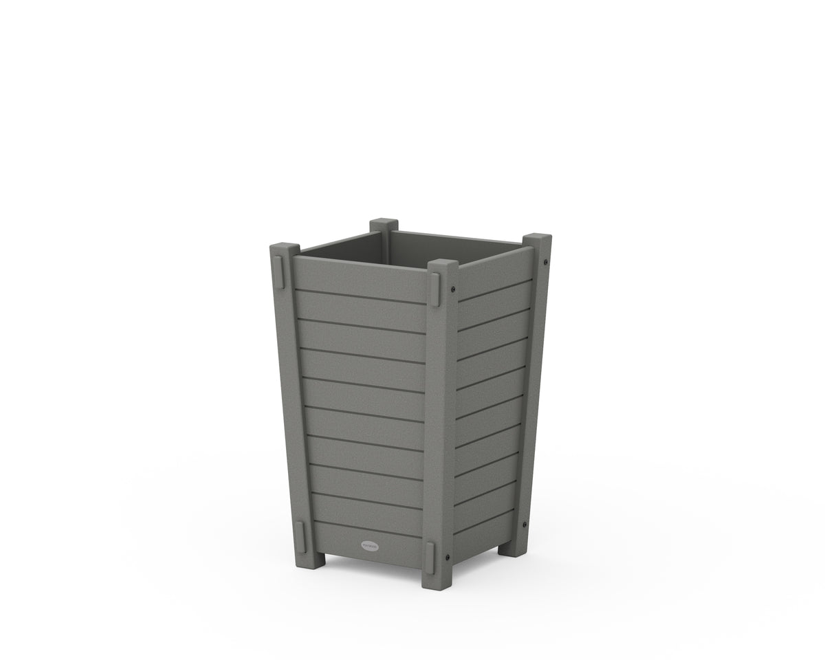 POLYWOOD Nautical Tapered Square Short Planter Box in Slate Grey