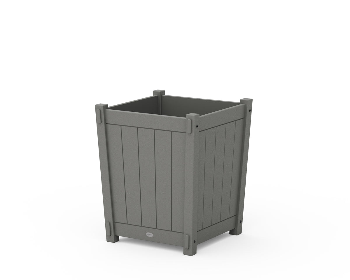POLYWOOD Vineyard Large Tapered Square Short Planter Box in Slate Grey