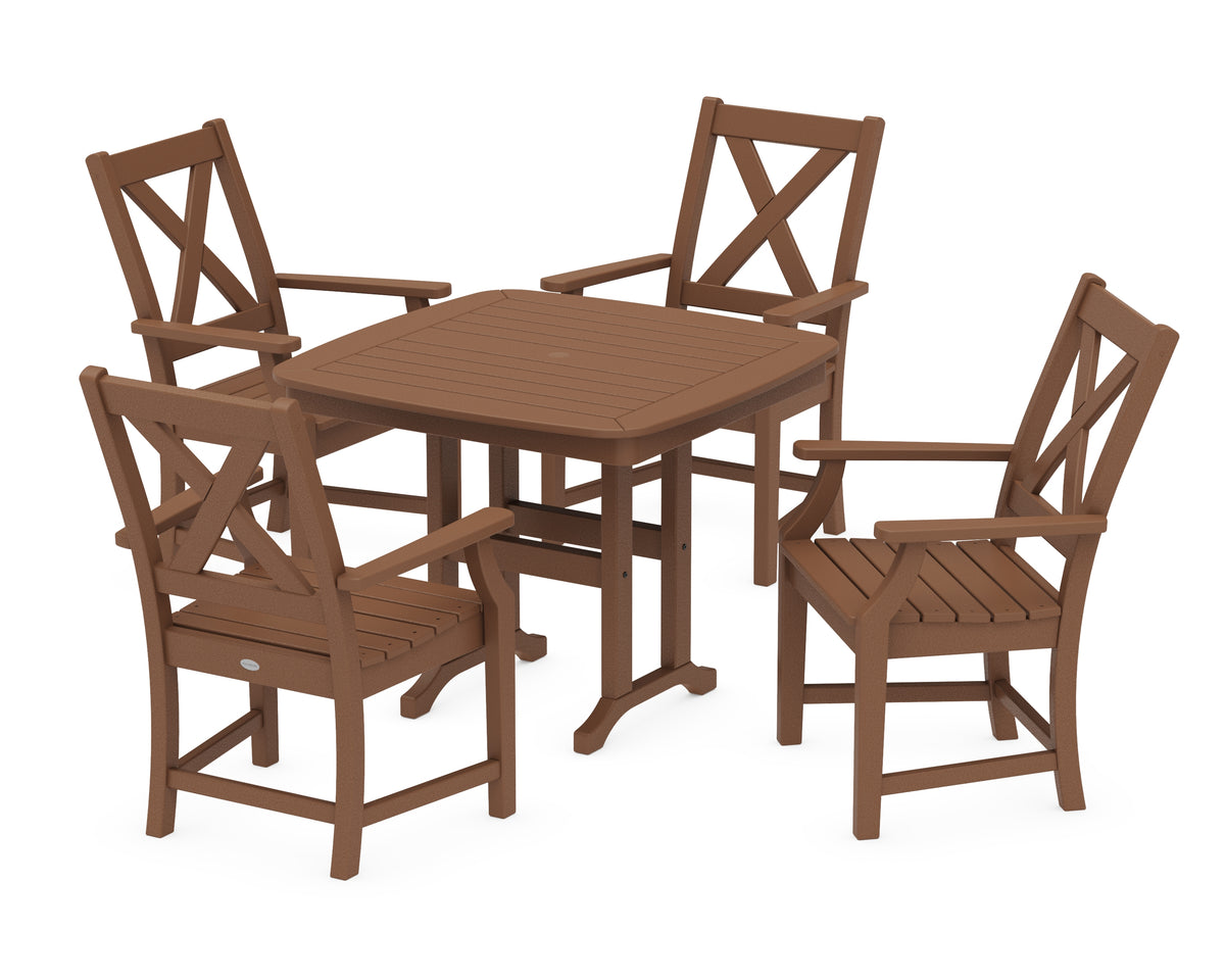 POLYWOOD Braxton 5-Piece Dining Set in Teak