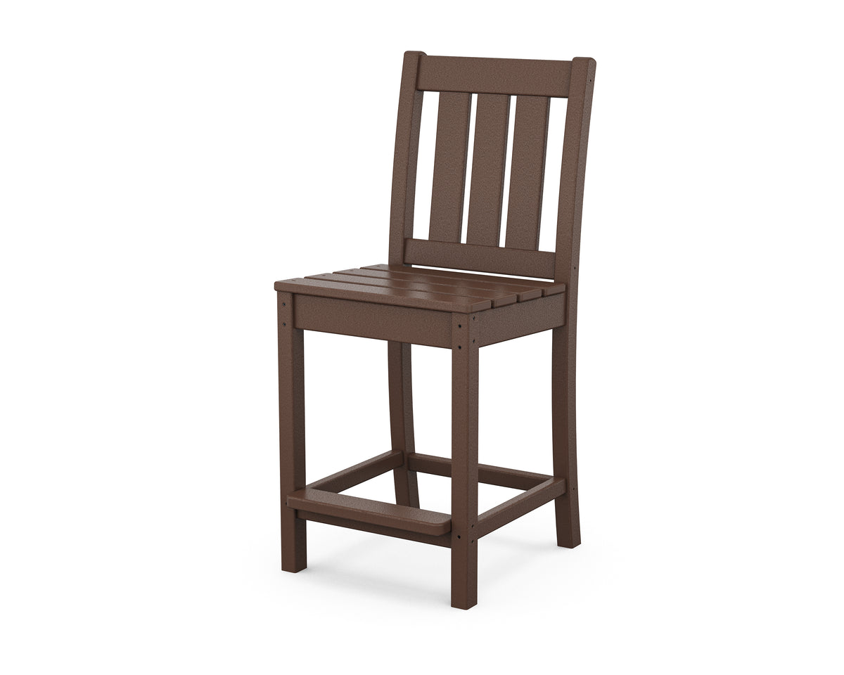 POLYWOOD Oxford Counter Side Chair in Mahogany