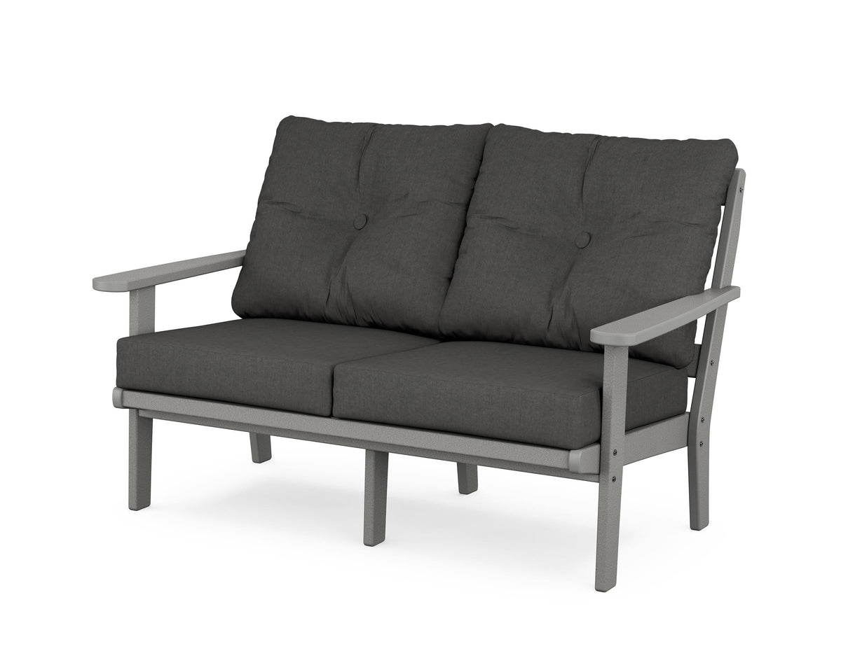 POLYWOOD Mission Deep Seating Loveseat in Slate Grey / Spectrum Carbon