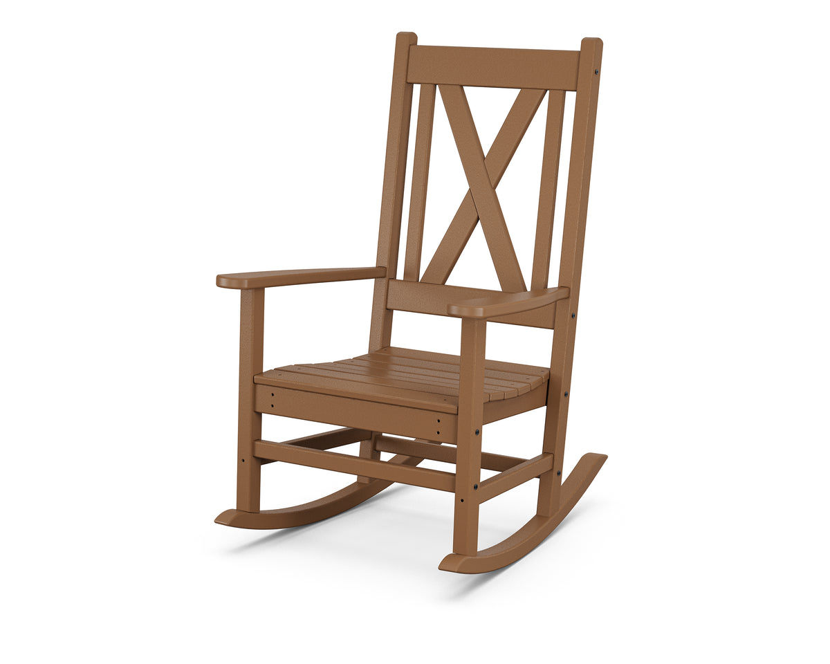 POLYWOOD Braxton Porch Rocking Chair in Teak