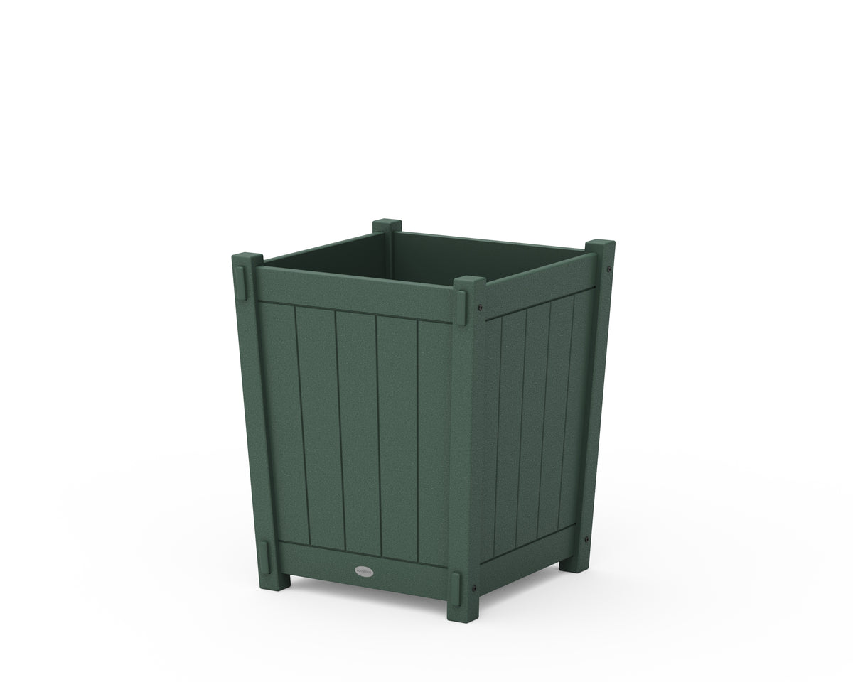 POLYWOOD Vineyard Large Tapered Square Short Planter Box in Green