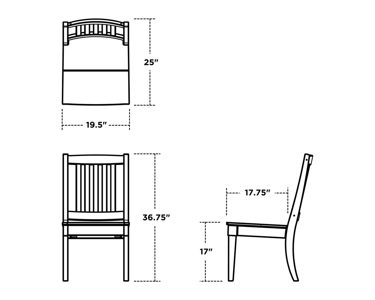 POLYWOOD Estate Dining Side Chair dimensions