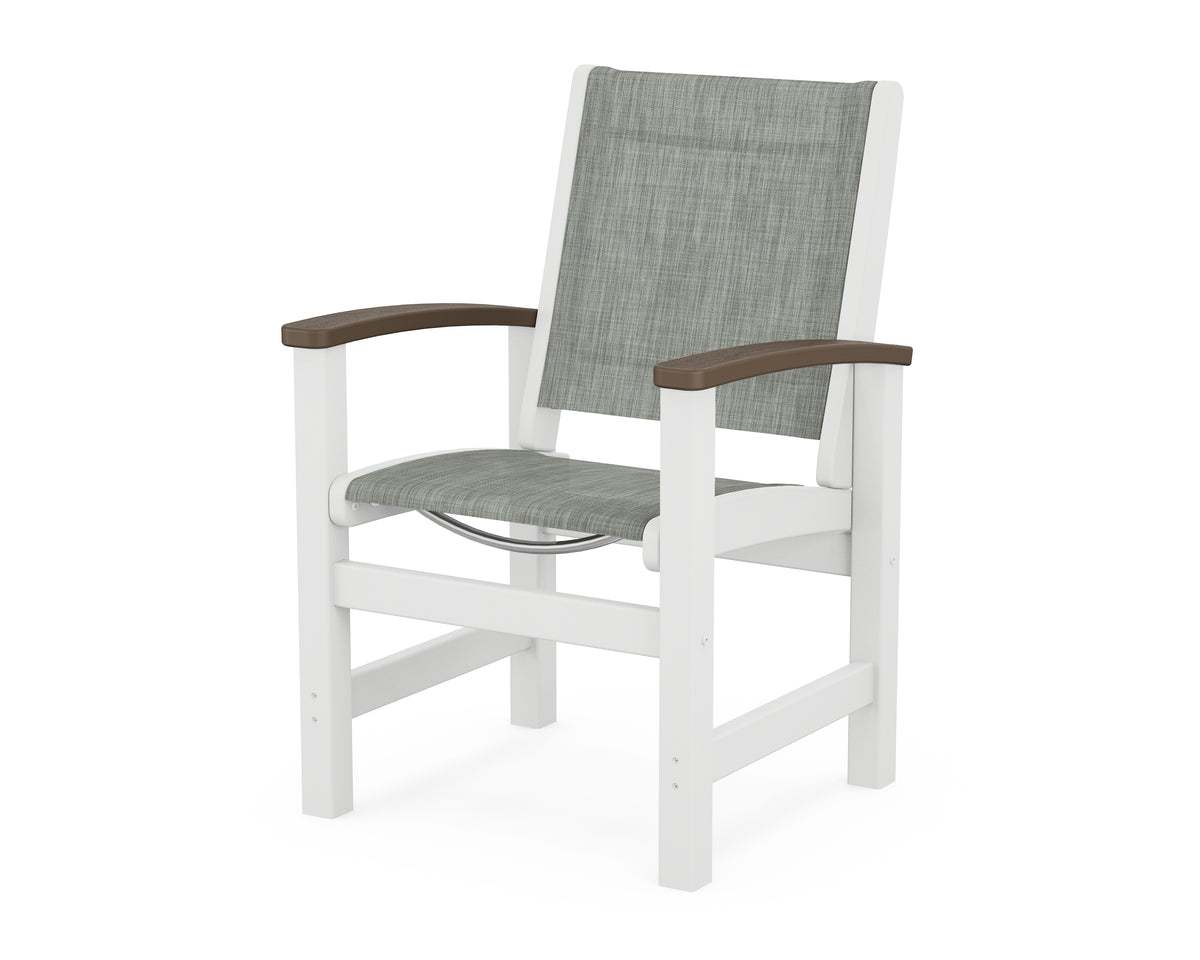POLYWOOD Coastal Dining Chair in White / Kona / Birch