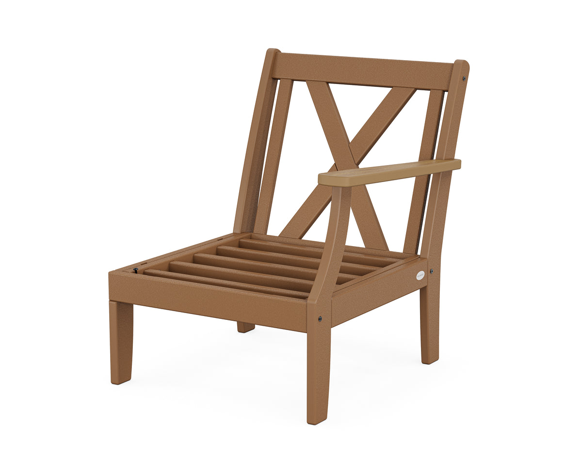 POLYWOOD Braxton Modular Right Arm Chair Frame in Teak / Natural