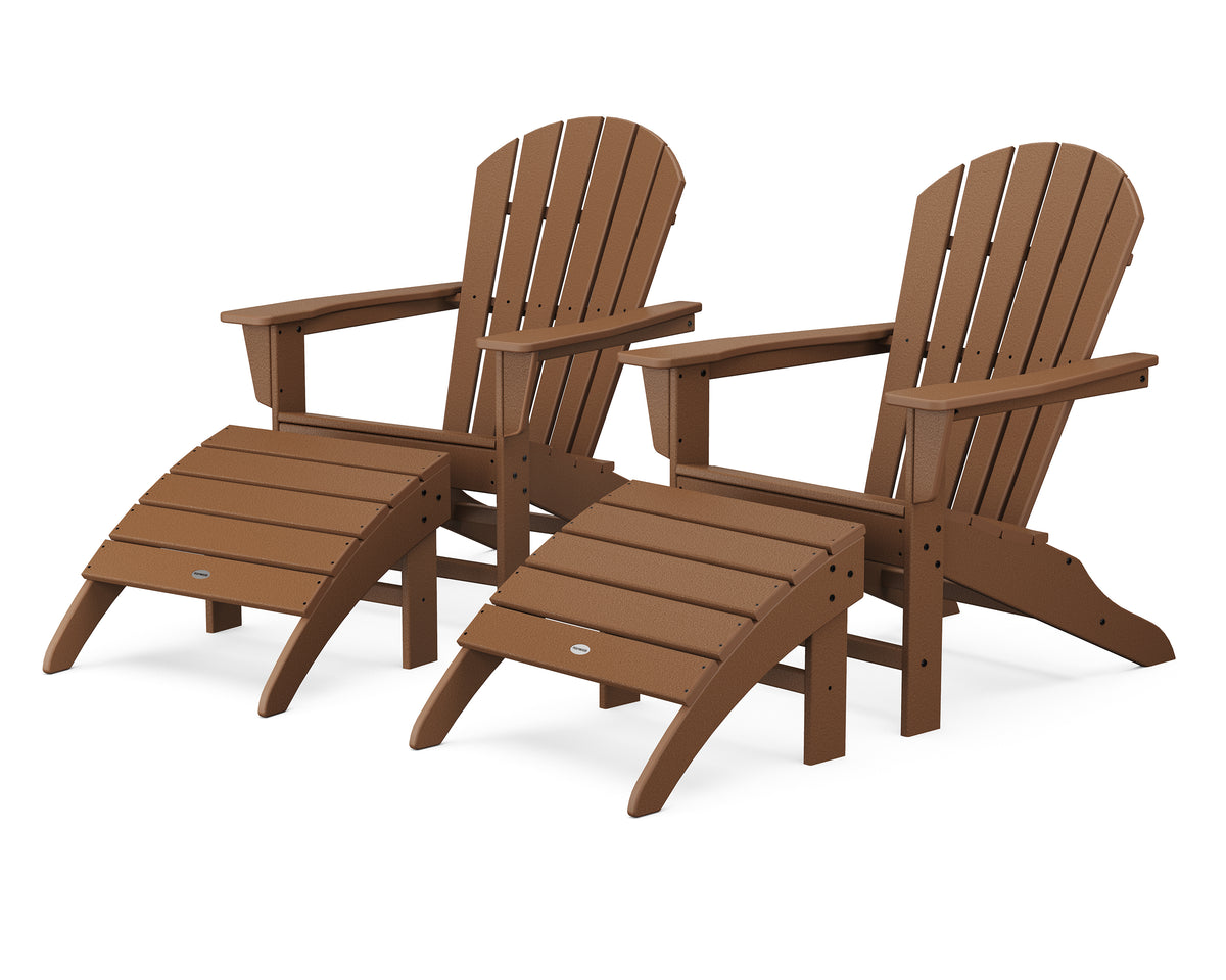 POLYWOOD South Beach 4-Piece Adirondack Set in Teak