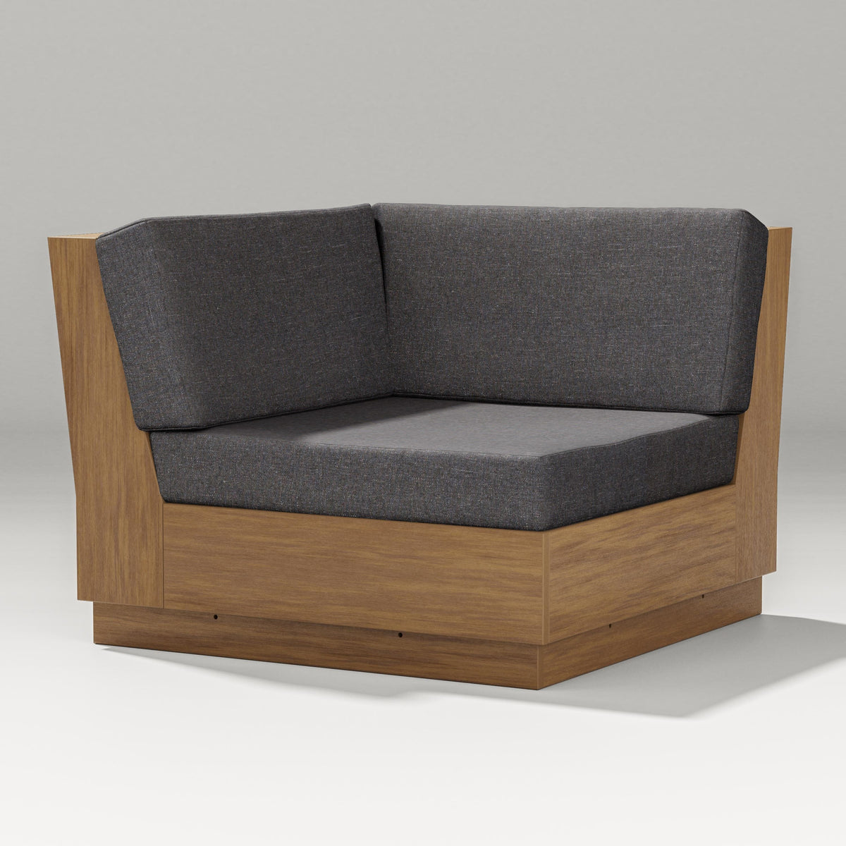 POLYWOOD Elevate Modular Corner Chair in Natural / Ash Charcoal