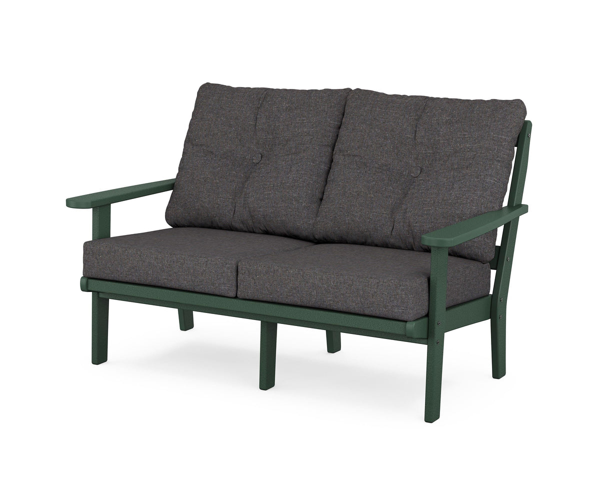 POLYWOOD Mission Deep Seating Loveseat in Green / Ash Charcoal