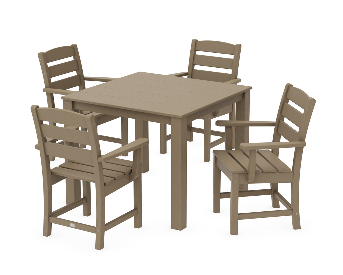 POLYWOOD Lakeside 5-Piece Parsons Dining Set in Vintage Sahara