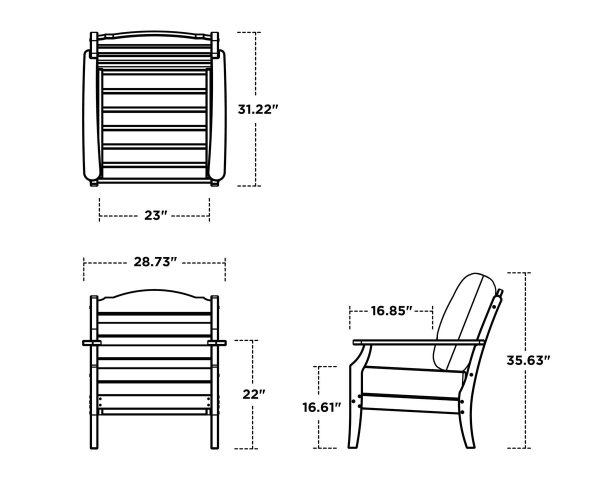 POLYWOOD Savannah Deep Seating Chair dimensions