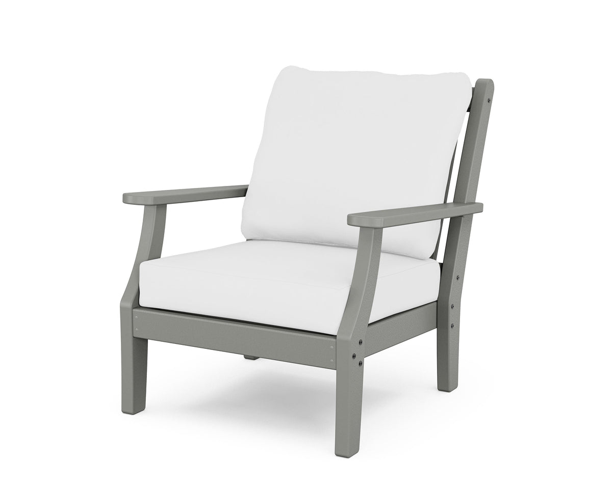 POLYWOOD Wovendale Deep Seating Chair in Slate Grey / Natural