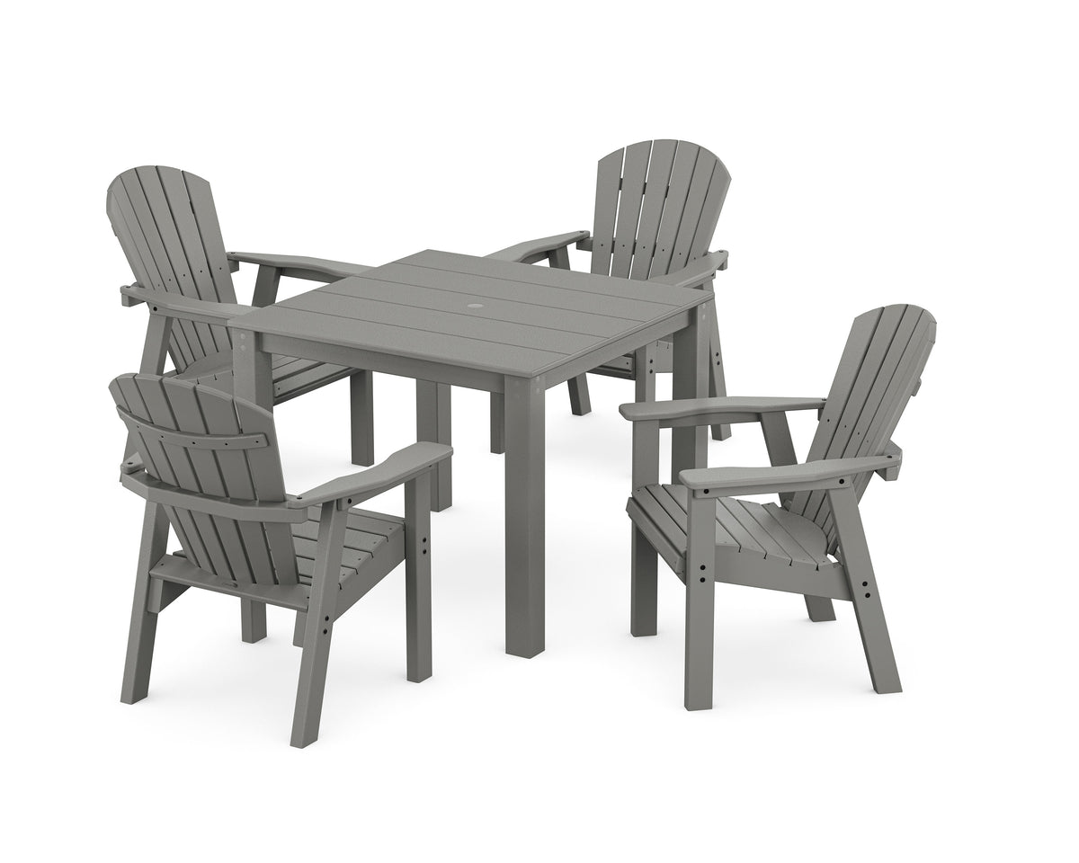 POLYWOOD Seashell Coast 5-Piece Parsons Dining Set in Slate Grey