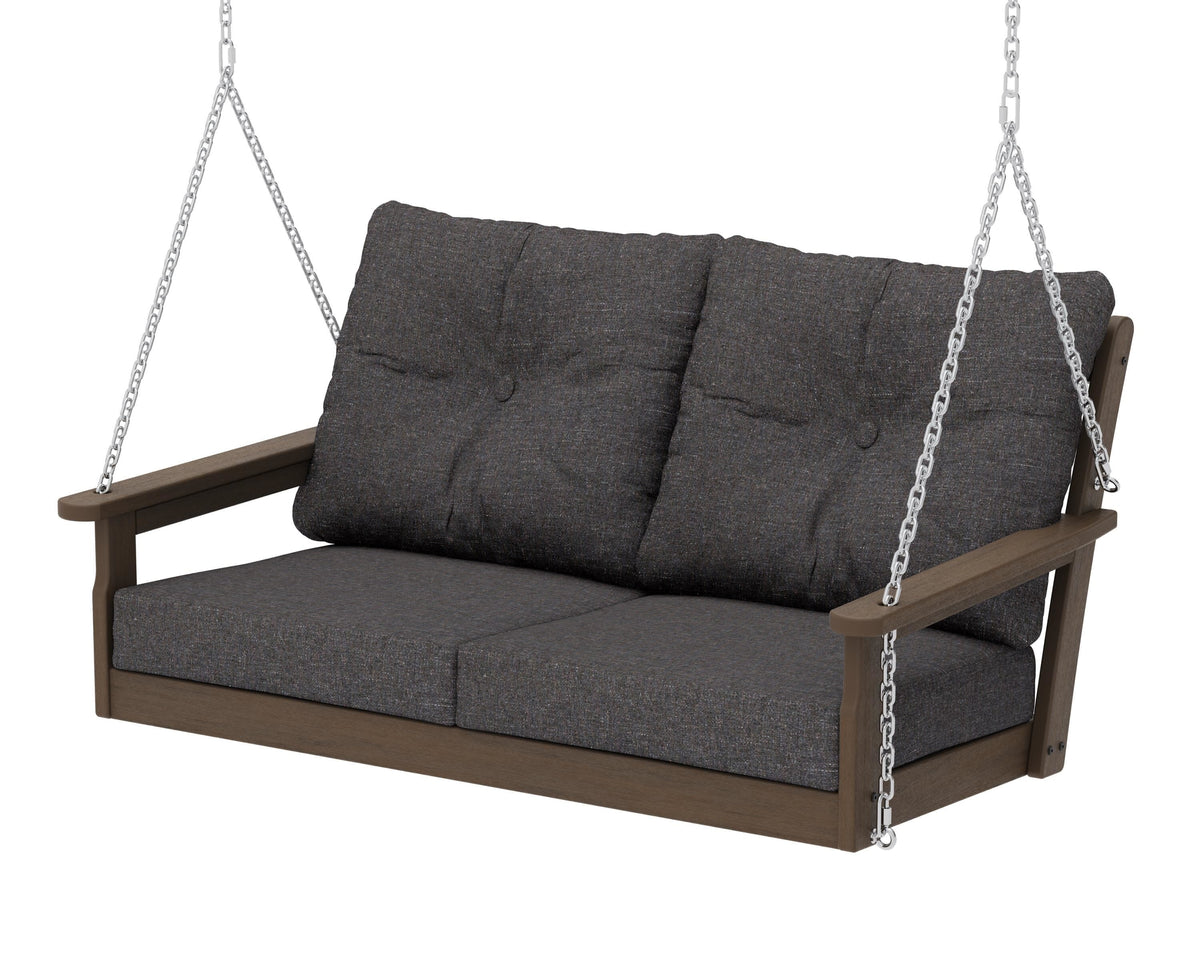 POLYWOOD Vineyard Deep Seating Swing in Kona / Ash Charcoal