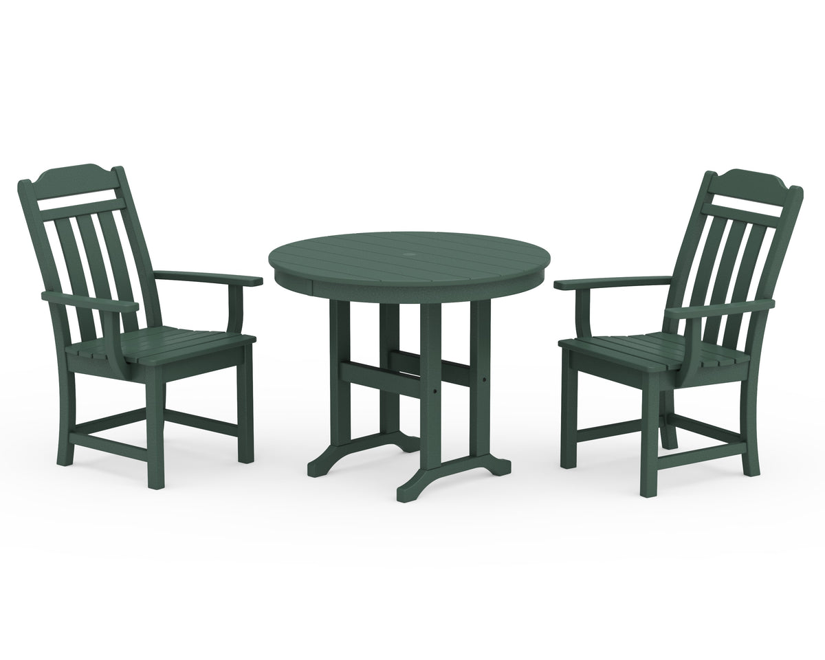 POLYWOOD Cottage 3-Piece Farmhouse Dining Set in Green