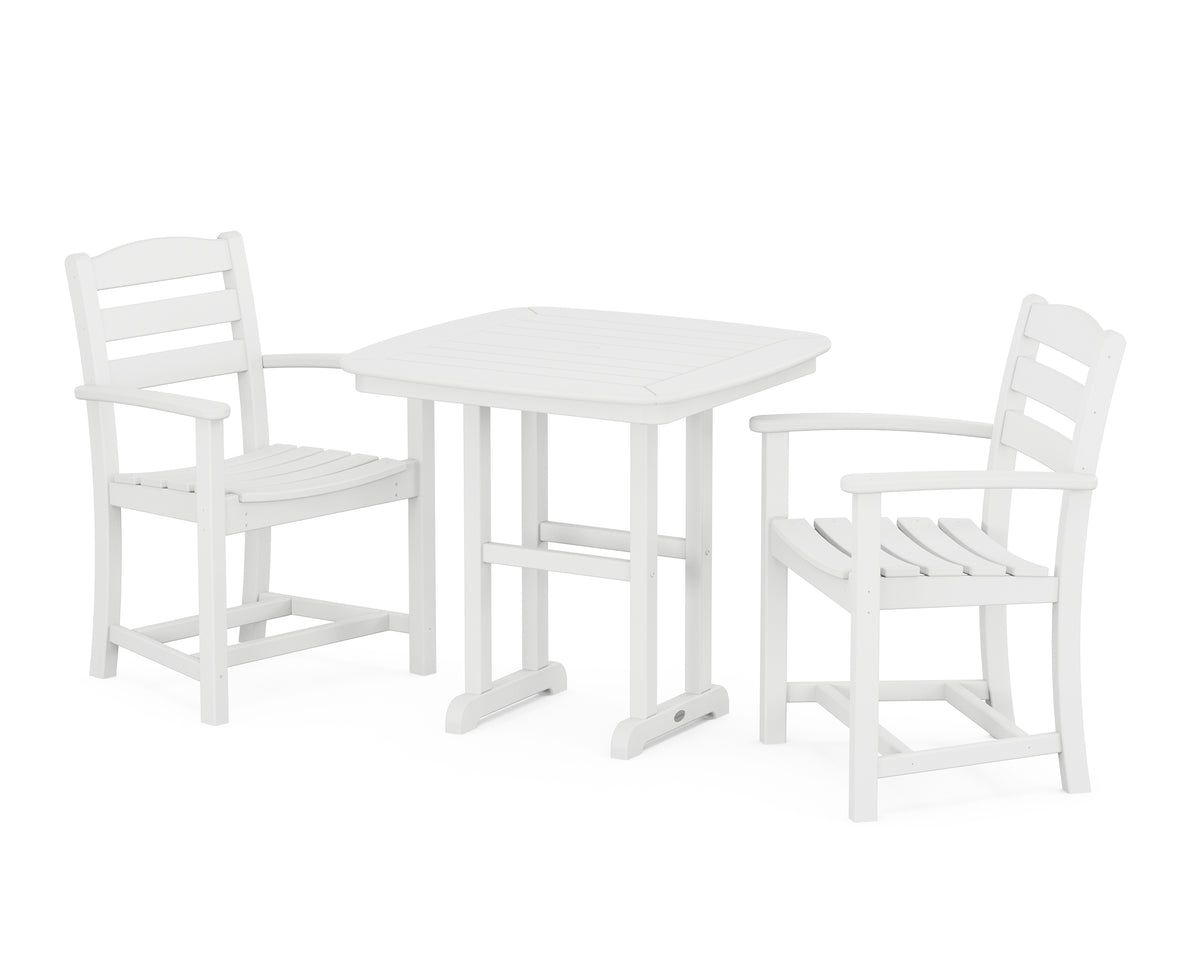 POLYWOOD La Casa Café 3-Piece Dining Set in White