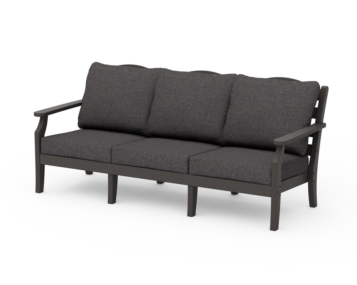 POLYWOOD Savannah Deep Seating Sofa in Vintage Coffee / Ash Charcoal