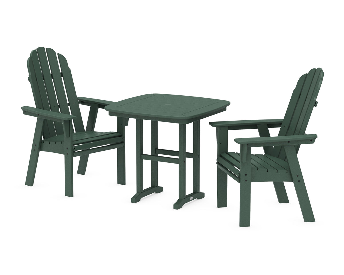 POLYWOOD Vineyard Adirondack 3-Piece Dining Set in Green