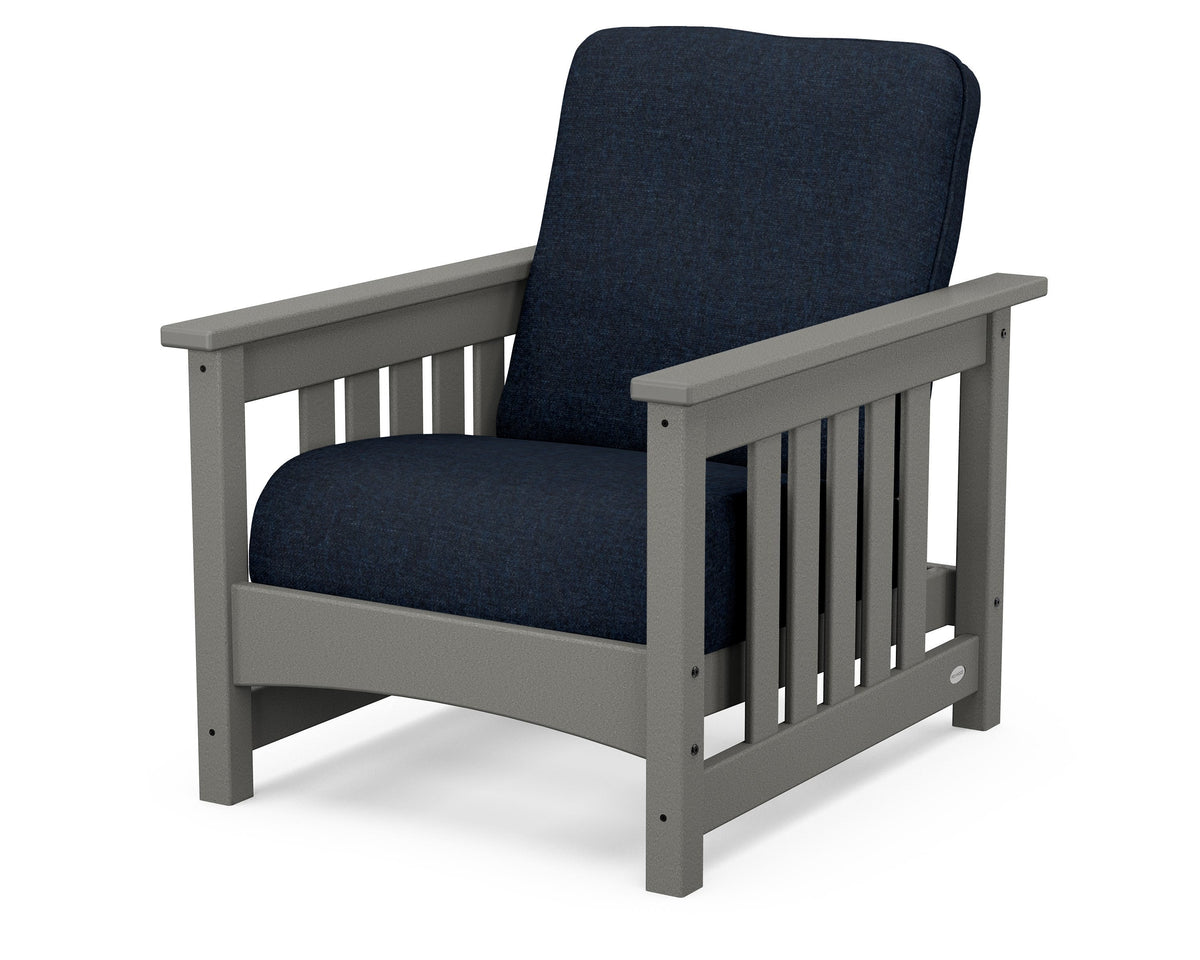 POLYWOOD Club Mission Chair in Slate Grey / Marine Indigo