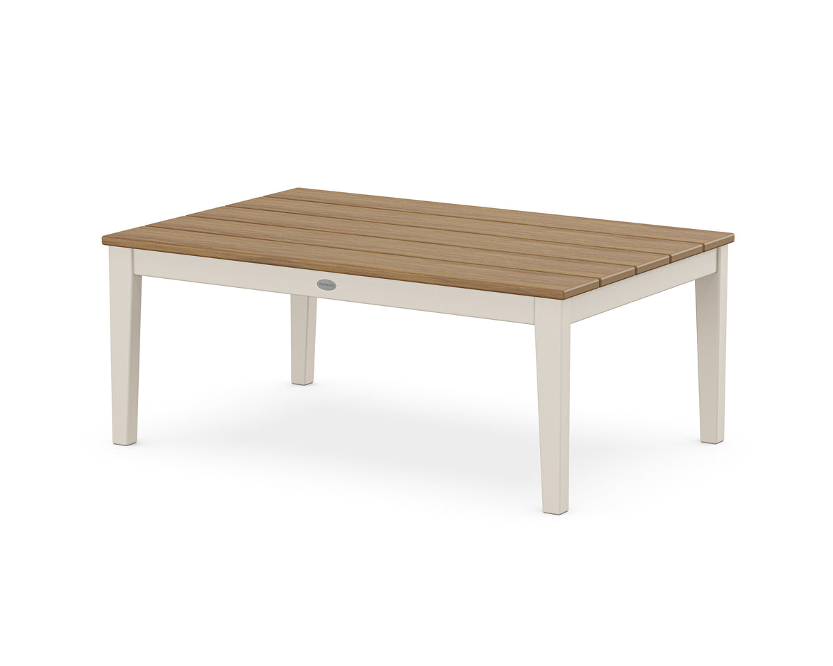 POLYWOOD Newport 28" x 42" Coffee Table in Sand / Natural