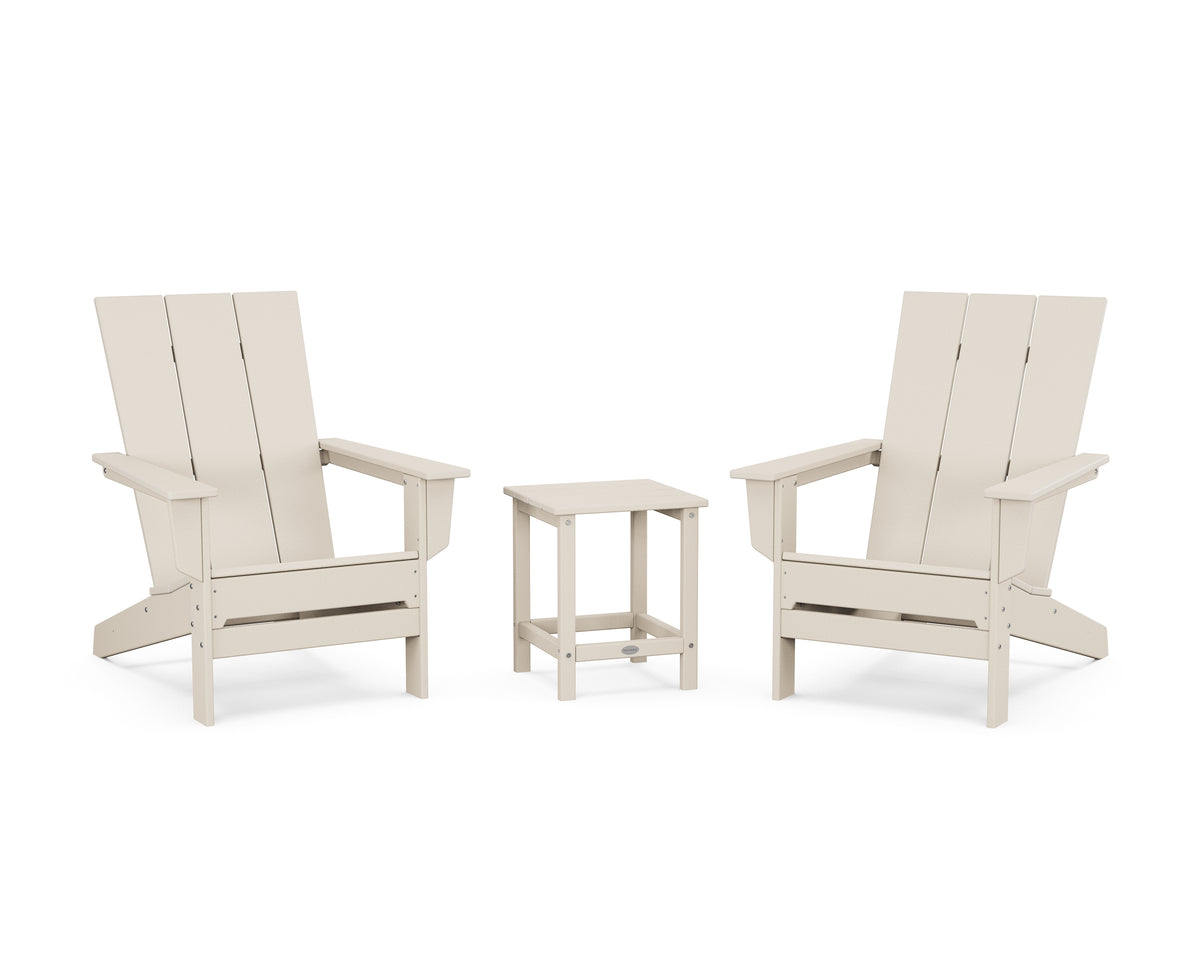 POLYWOOD 3-Piece Modern Studio Adirondack Set in Sand