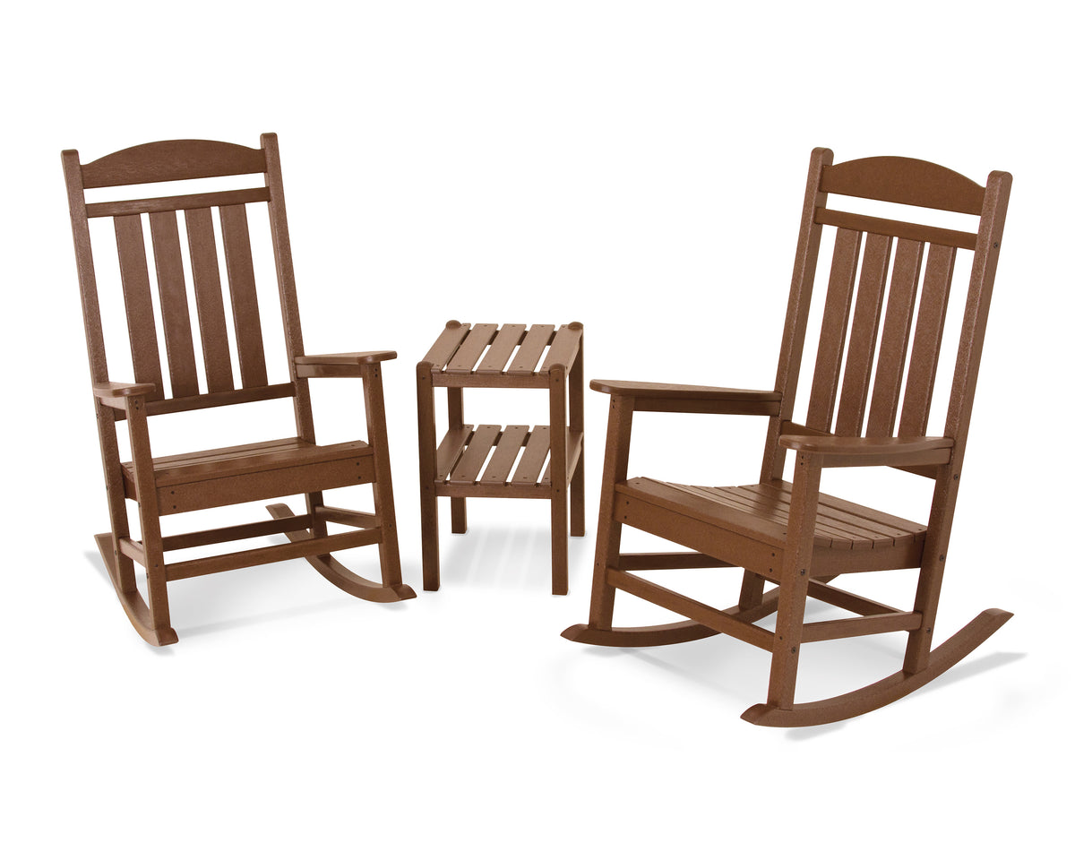 POLYWOOD Presidential 3-Piece Rocker Set in Teak