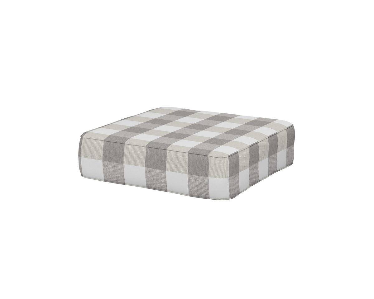POLYWOOD Ateeva 4000 Ottoman Cushion in Buffalo Plaid Grey Mist