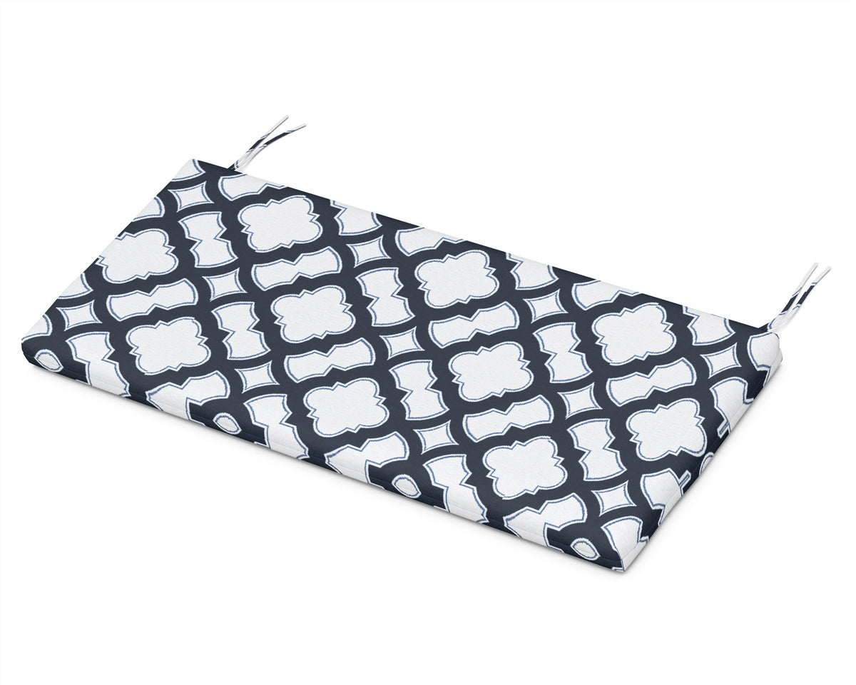 POLYWOOD 48" Bench Seat Cushion in Trellis Marine Indigo
