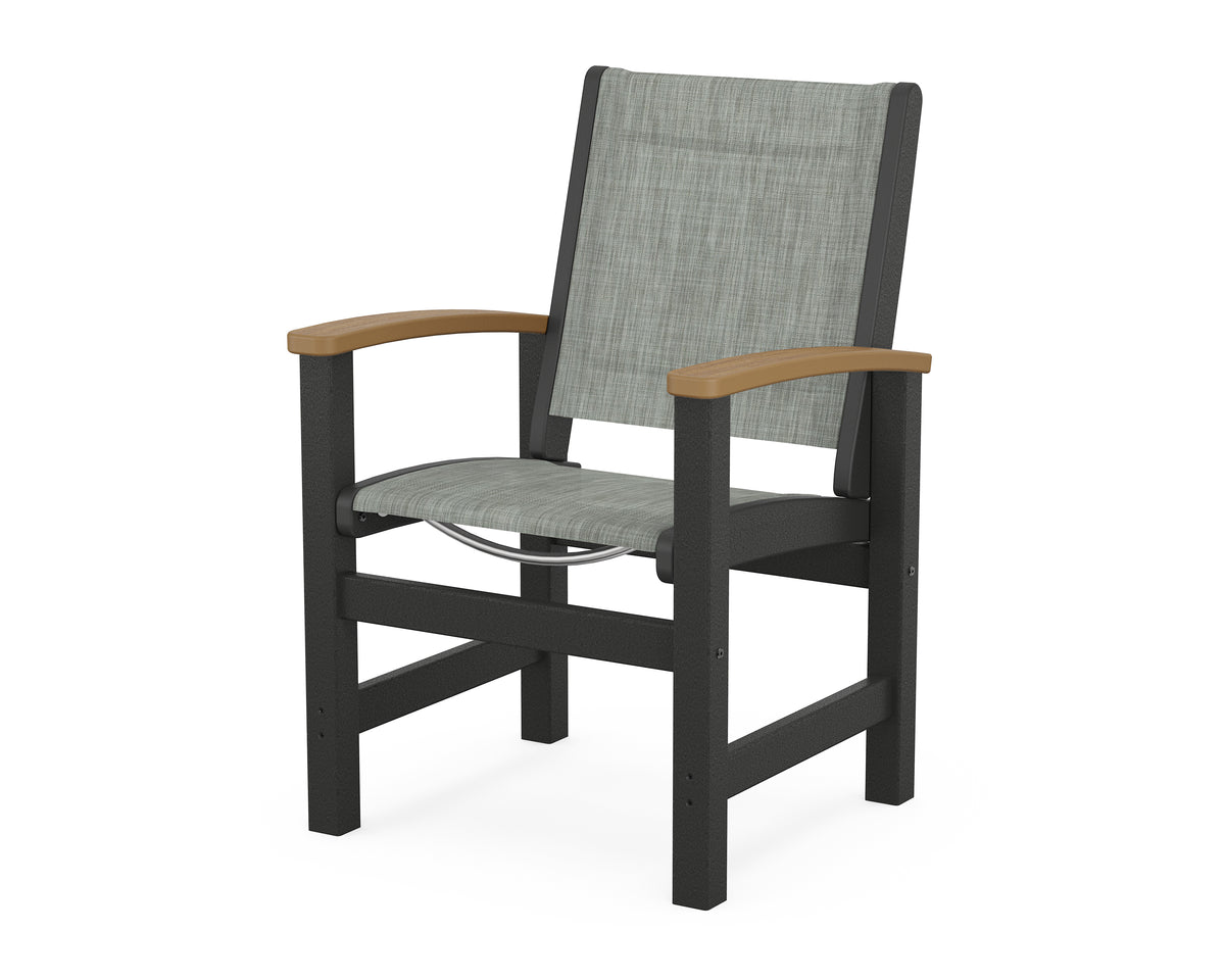 POLYWOOD Coastal Dining Chair in Black / Natural / Birch