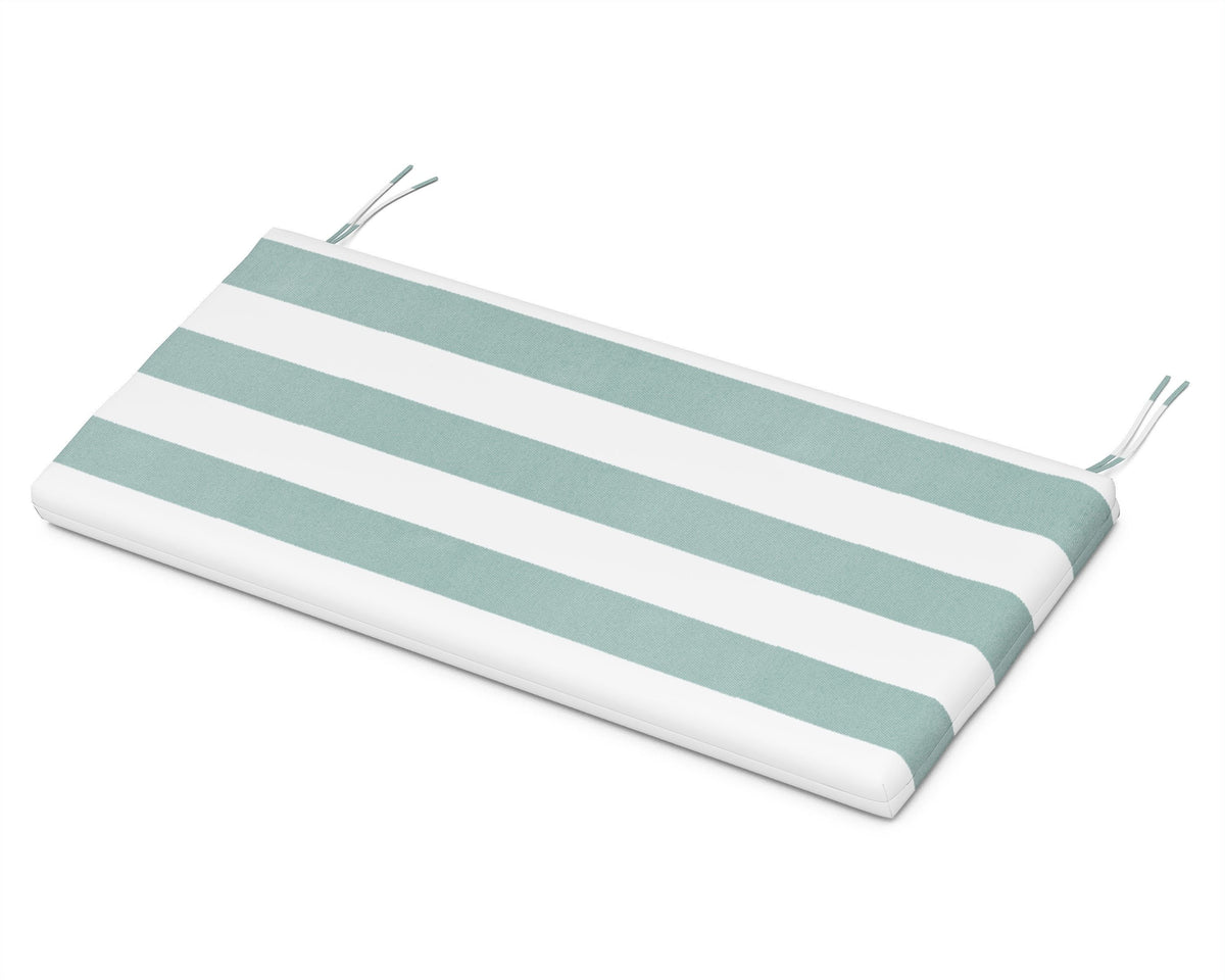 POLYWOOD 48" Bench Seat Cushion in Cabana Stripe Glacier Spa