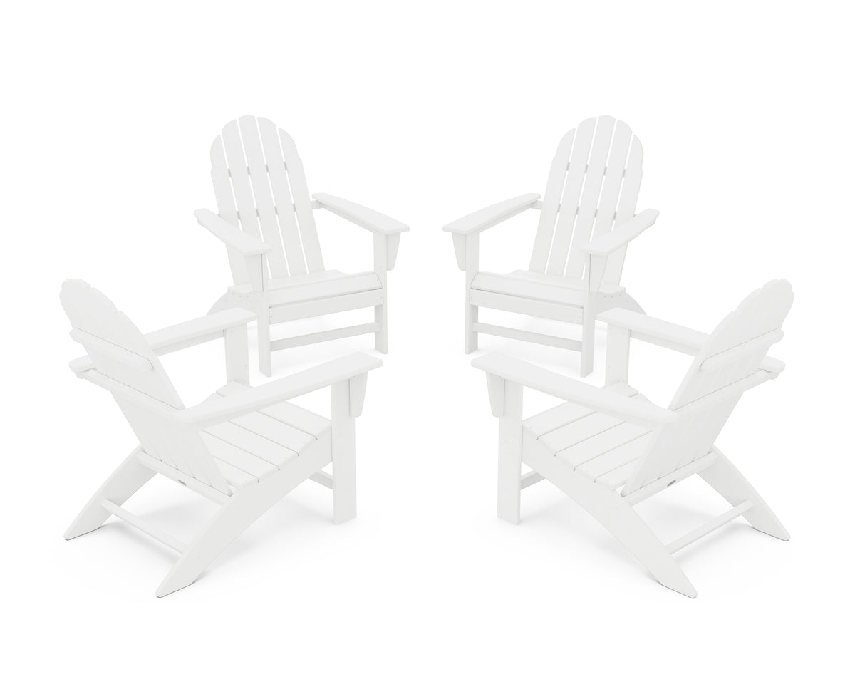 POLYWOOD Vineyard 4-Piece Adirondack Conversation Set in White
