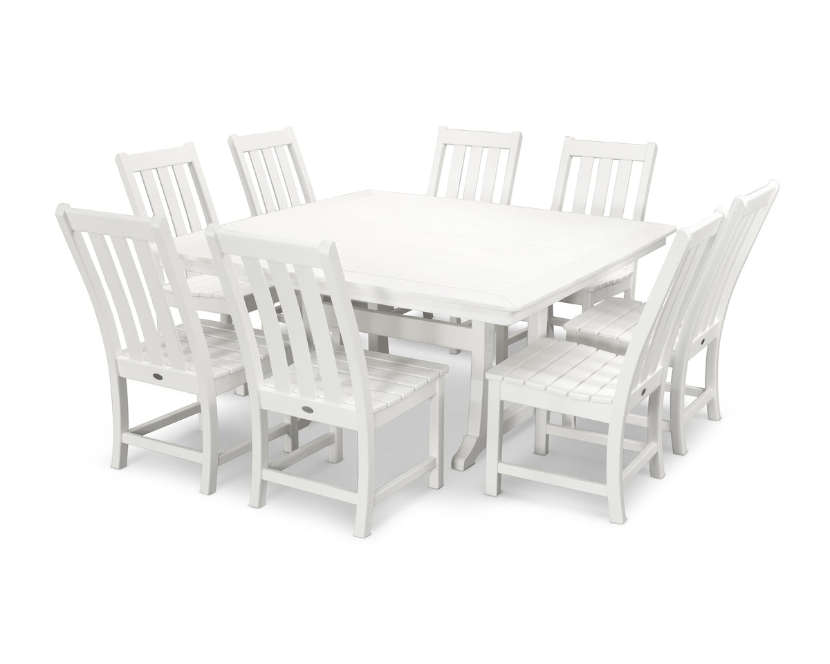 POLYWOOD Vineyard 9-Piece Dining Set in White