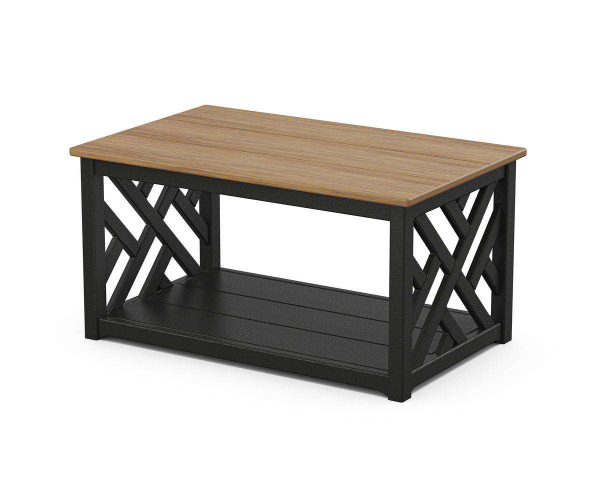 POLYWOOD Chippendale Coffee Table in Black / Natural