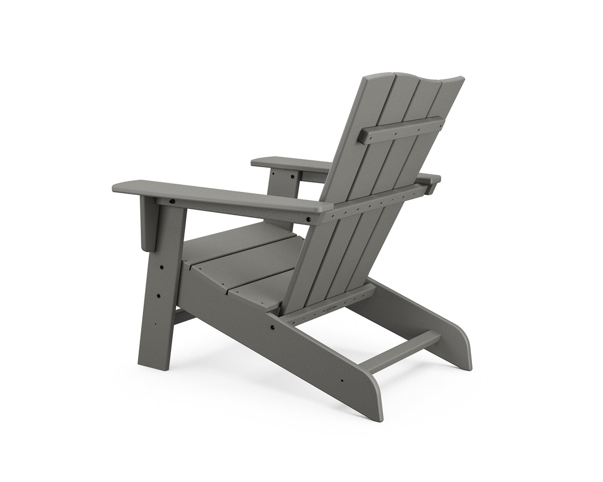Angled view of the POLYWOOD The Wave Chair Right in Slate Grey (2)