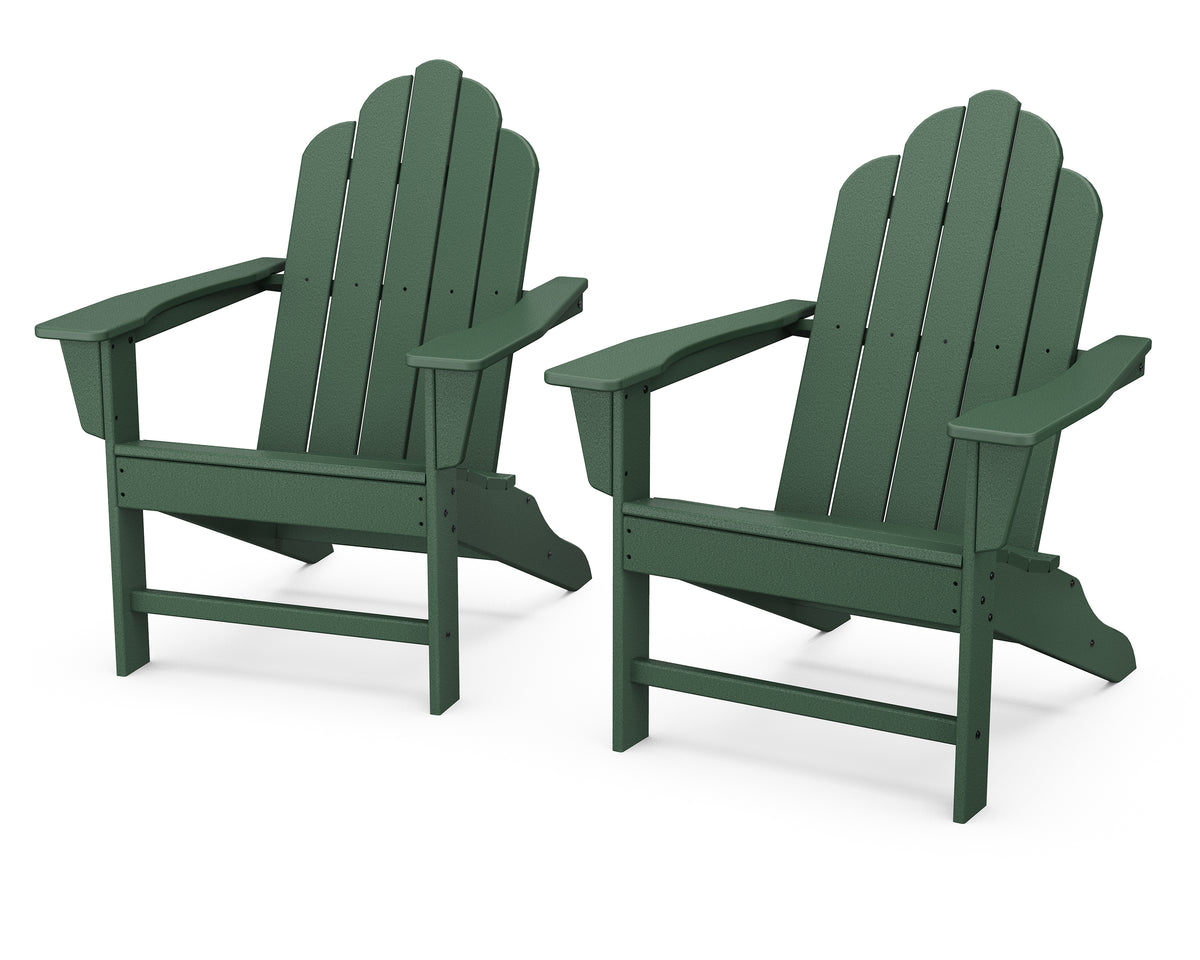 POLYWOOD Long Island Adirondack 2-Piece Set in Green