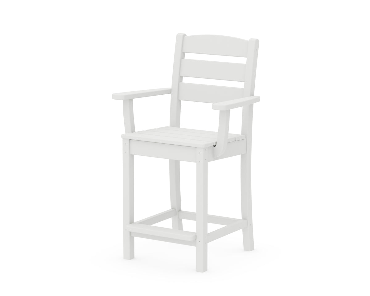 POLYWOOD Lakeside Counter Arm Chair in White