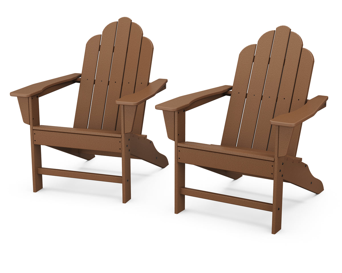 POLYWOOD Long Island Adirondack 2-Piece Set in Teak