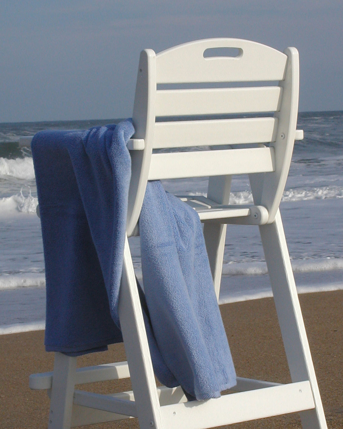 POLYWOOD Nautical Bar Chair in White styled outdoors