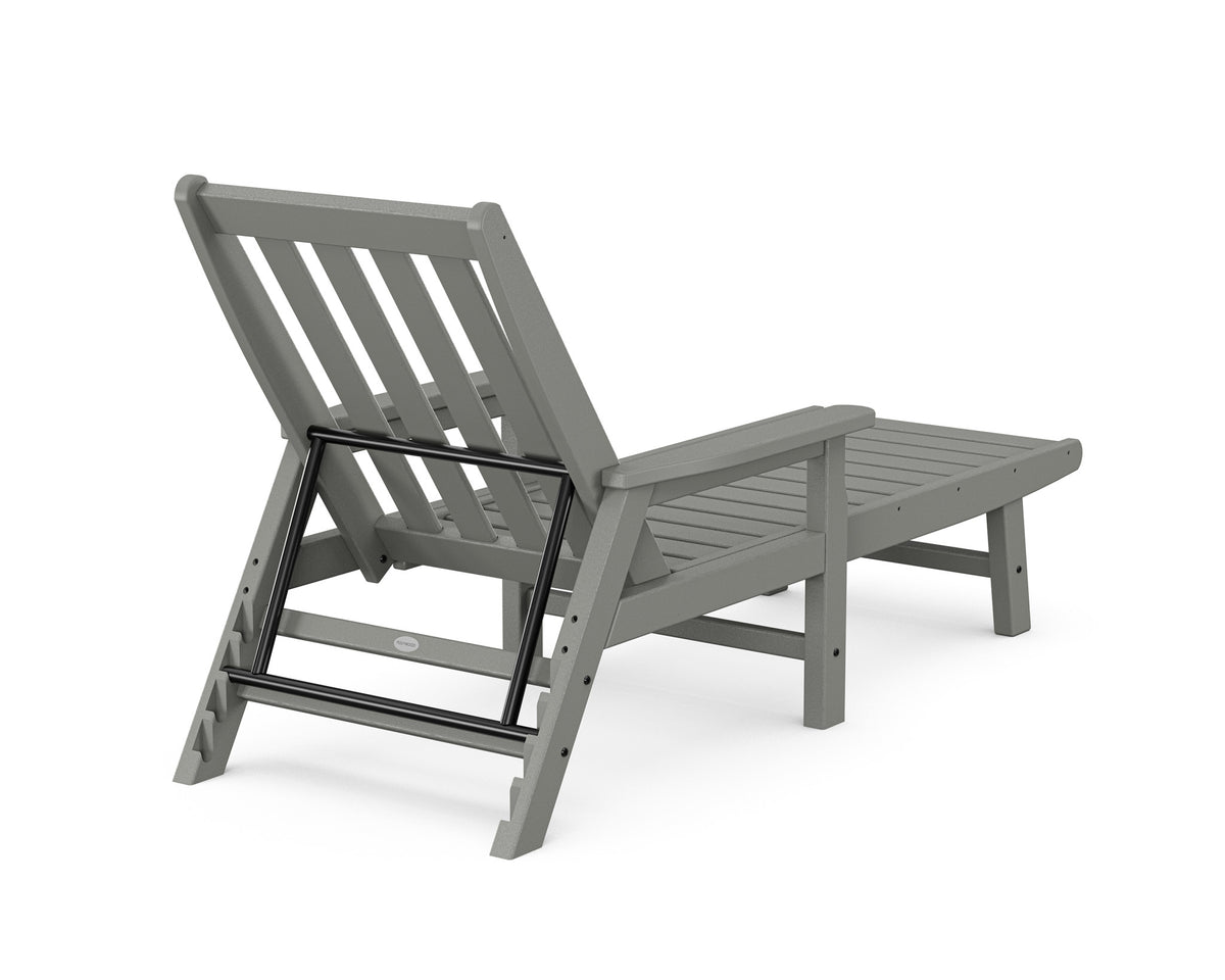 POLYWOOD Vineyard Chaise with Arms angle view