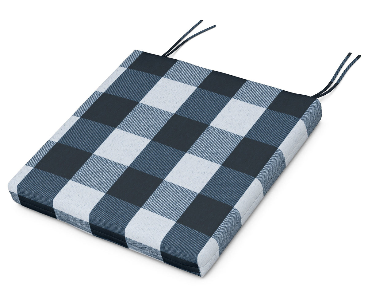 POLYWOOD South Beach Seat Cushion - 17"D x 20"W x 2.5"H in Buffalo Plaid Marine Indigo