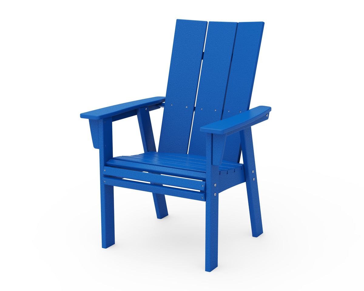 POLYWOOD Modern Curveback Adirondack Dining Chair in Pacific Blue