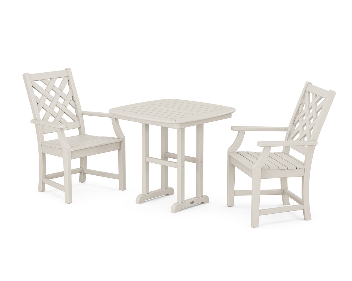 POLYWOOD Wovendale 3-Piece Dining Set in Sand