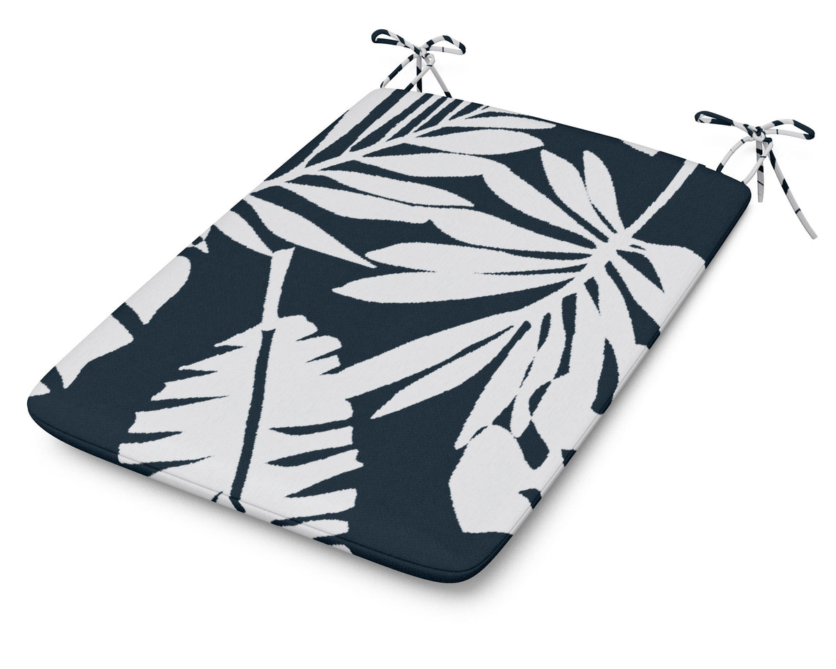 POLYWOOD 1100 Plaza Seat Pad in Leaf Marine Indigo