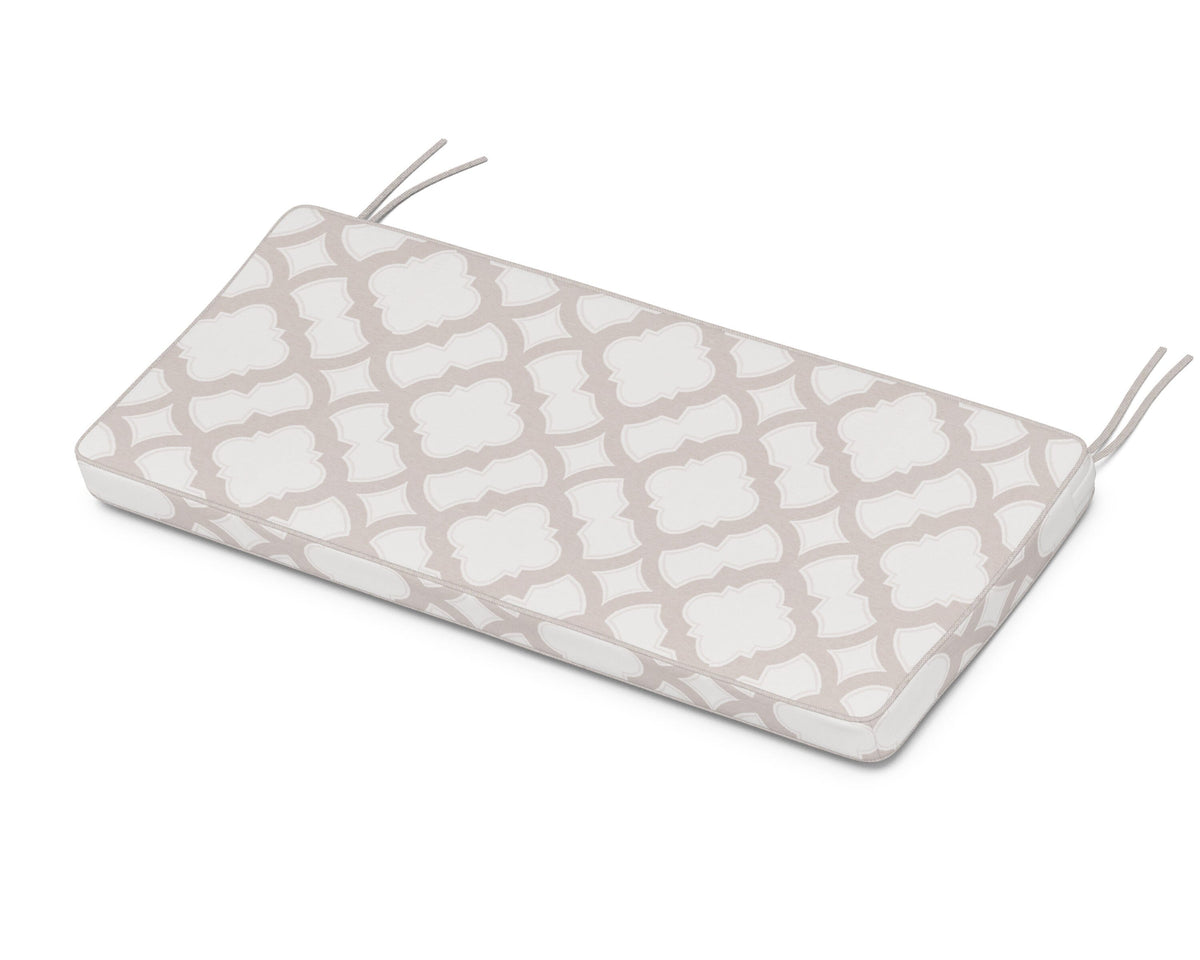 POLYWOOD Chinoiserie 48" Bench Seat Cushion in Trellis Dune Burlap