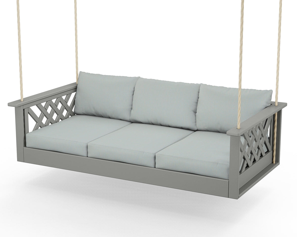 POLYWOOD Wovendale Daybed Swing in Slate Grey / Spa