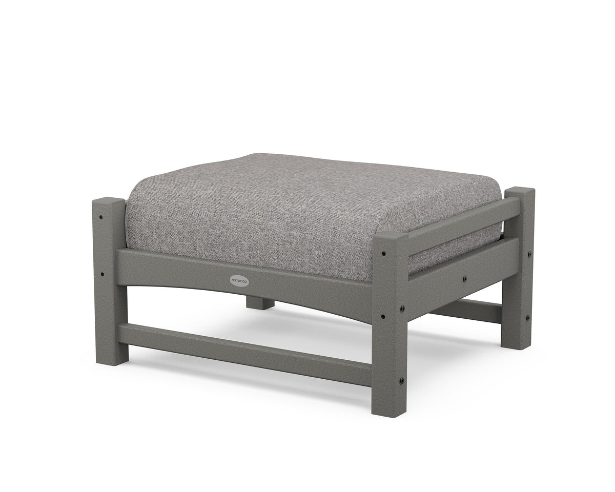 POLYWOOD Club Ottoman in Slate Grey / Grey Mist