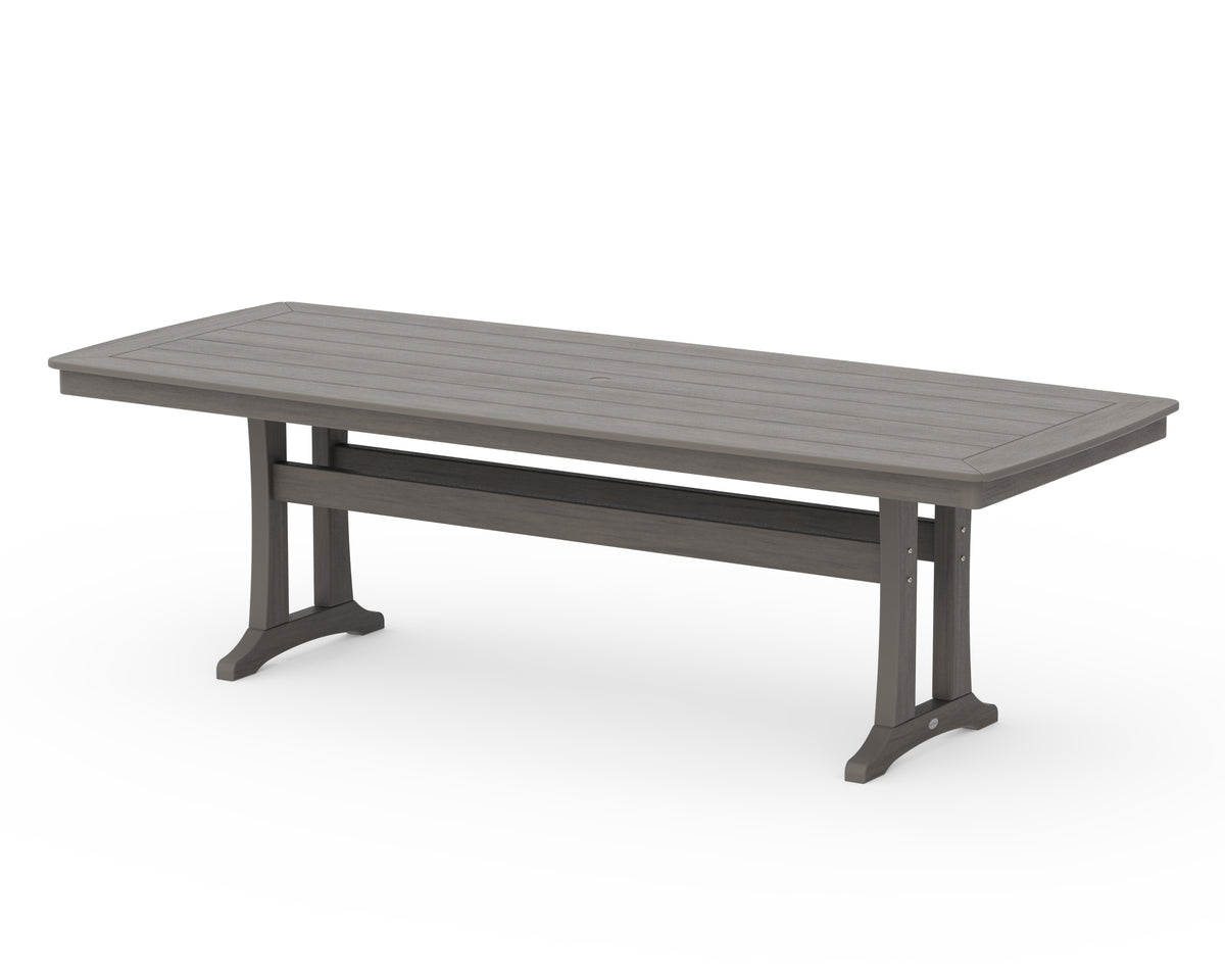 POLYWOOD Nautical Trestle 39" x 97" Dining Table in Driftwood