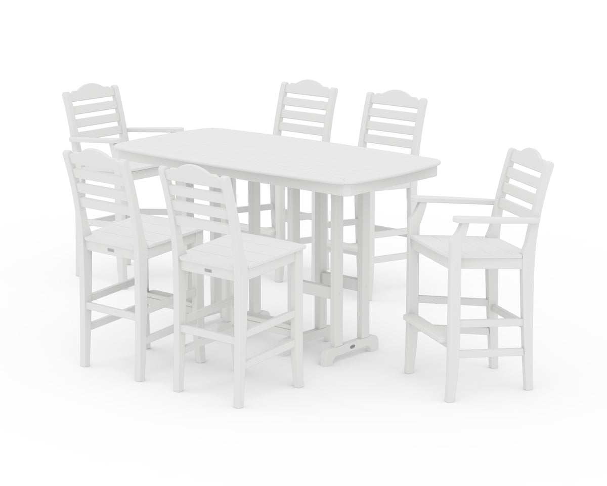 POLYWOOD Savannah 7-Piece Bar Set in White