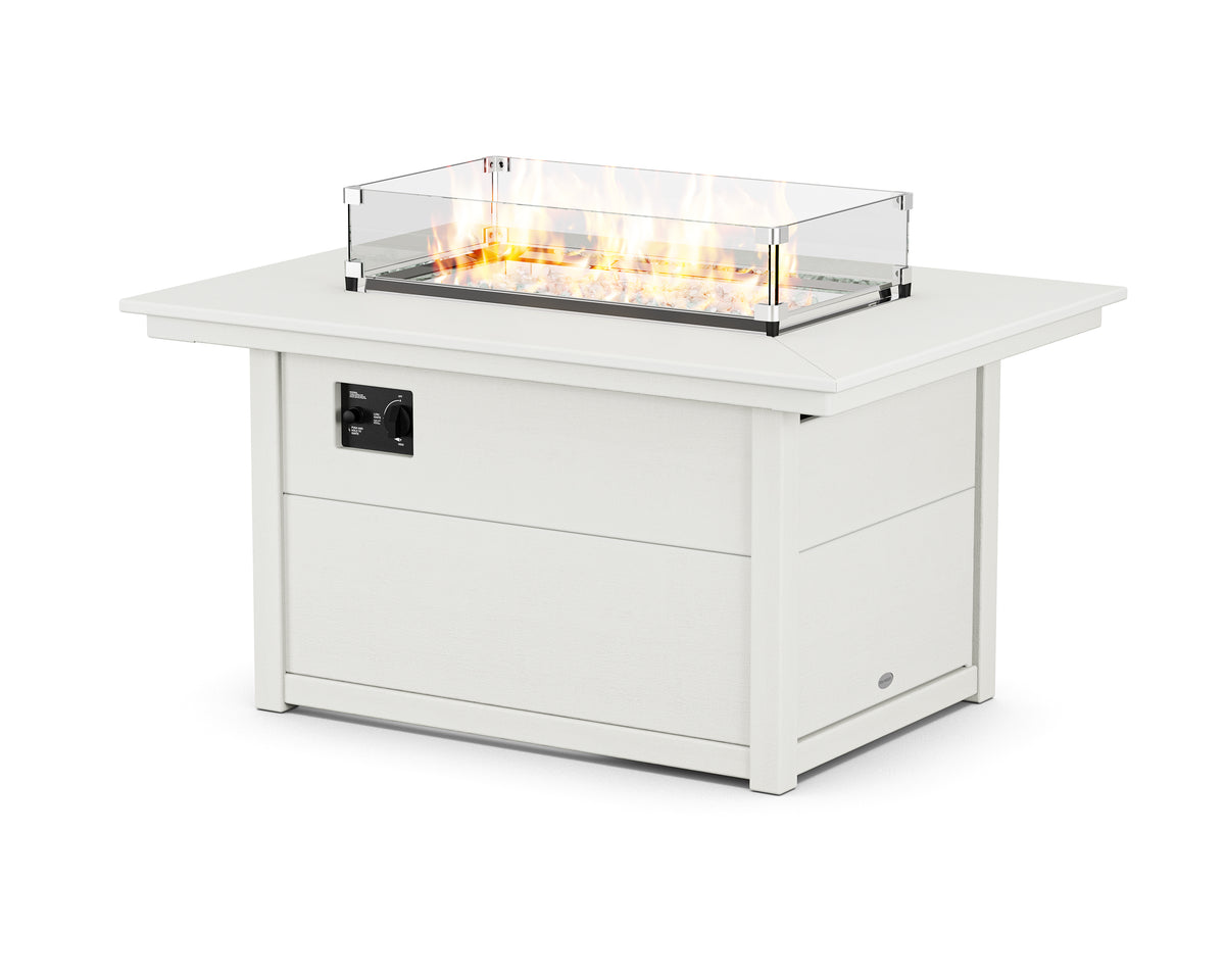 POLYWOOD Rectangle 34"x46" Fire Pit Table in Vintage White