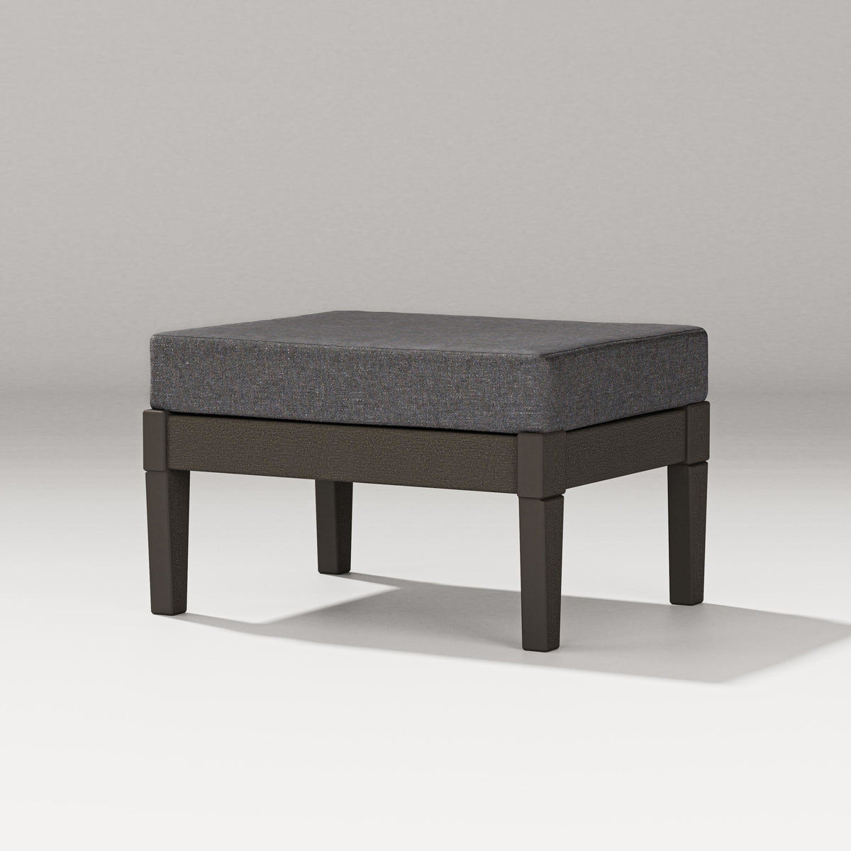 POLYWOOD Estate Lounge Ottoman in Vintage Coffee / Ash Charcoal